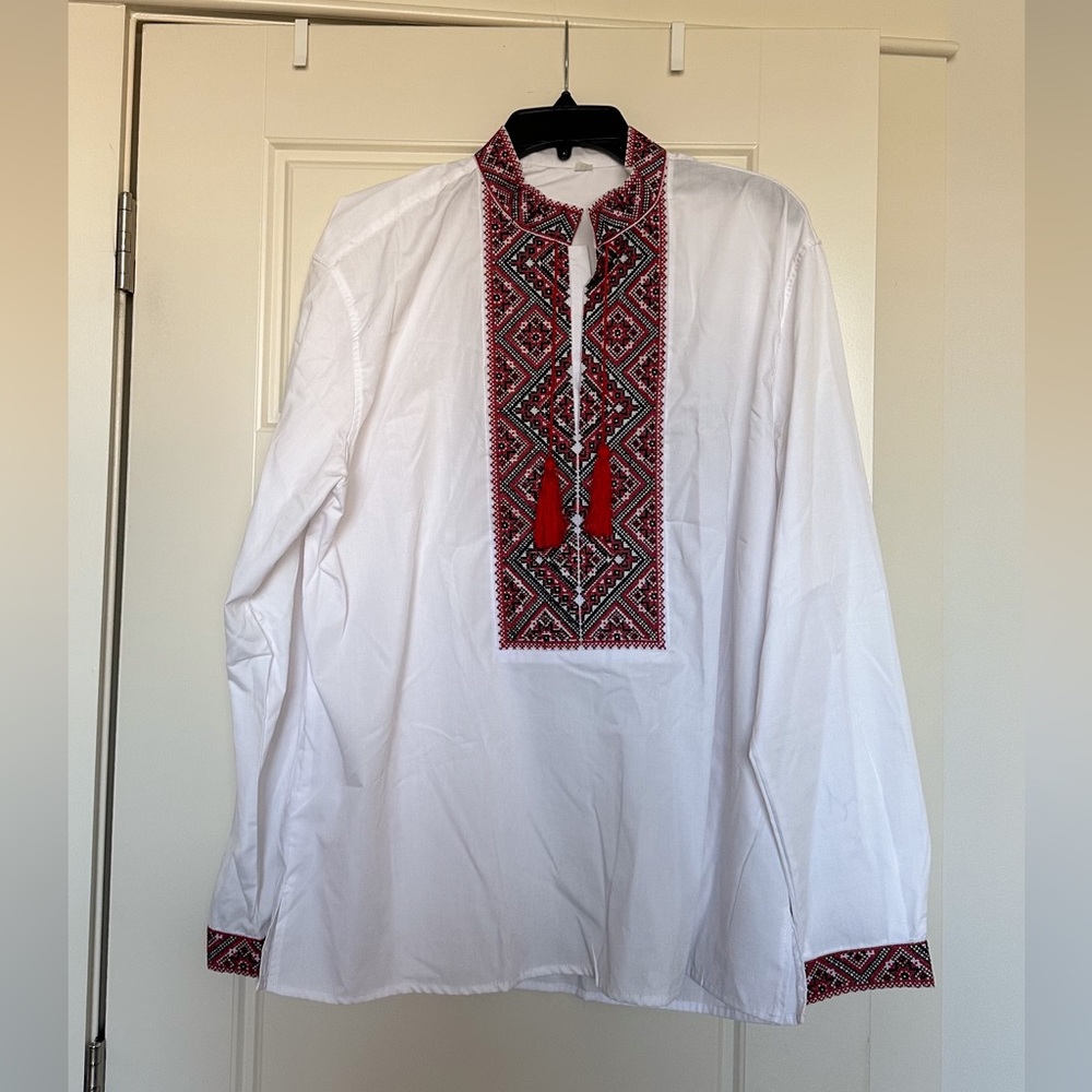men’s embroidered white Vyshyvanka